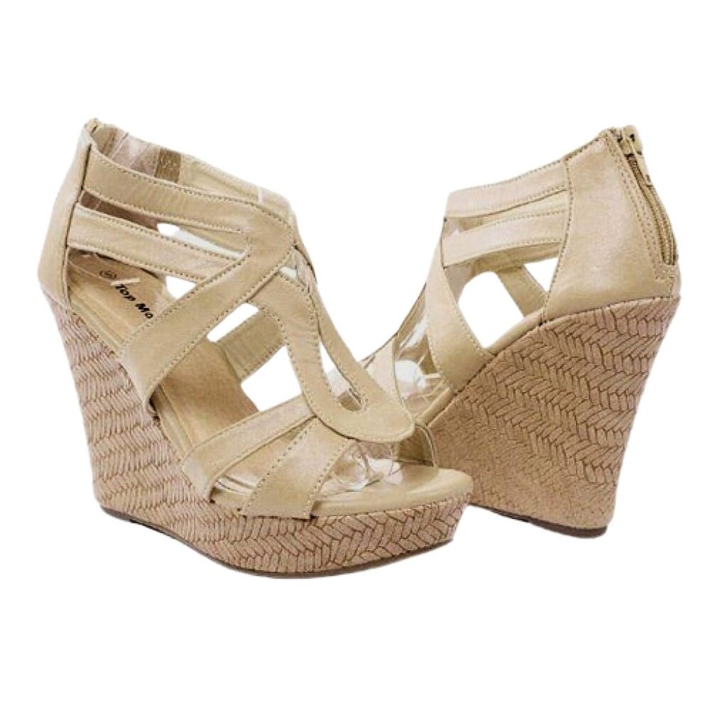 Top Moda Gladiator Crisscross Strappy Open Toe Platform Wedge Sandals Shoes